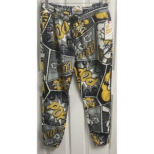 Oh Snap Drill Clothing Men Yellow&Black Boom Bang Comic Book Pop Art Sweatpant L
